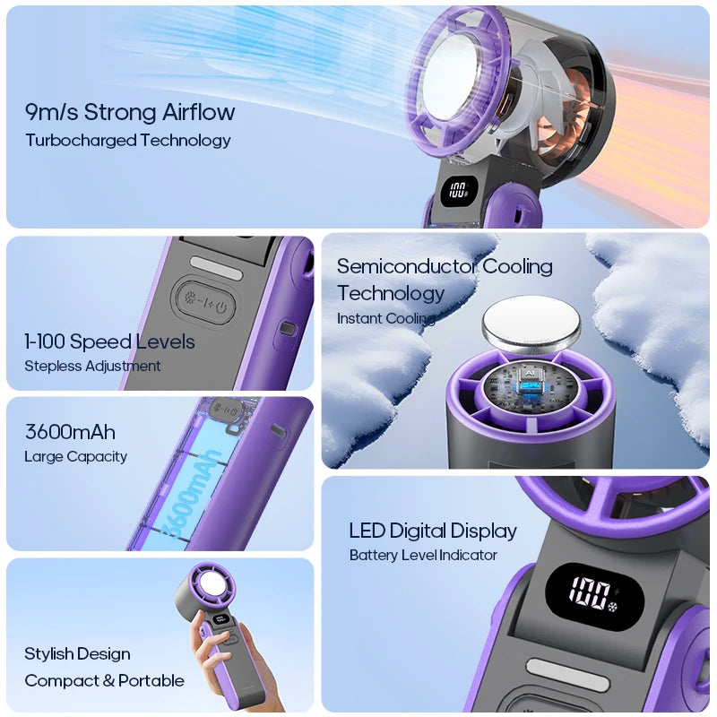 Branché™ lCE-COOL Foldable Handheld Fan