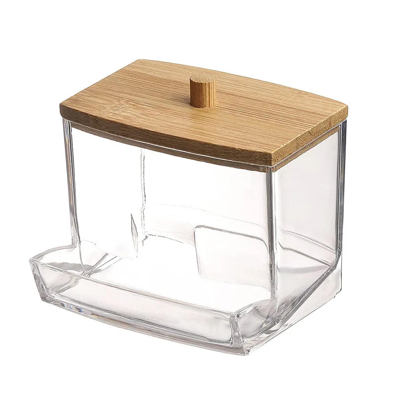 Bamboo Cotton Swab Dispenser