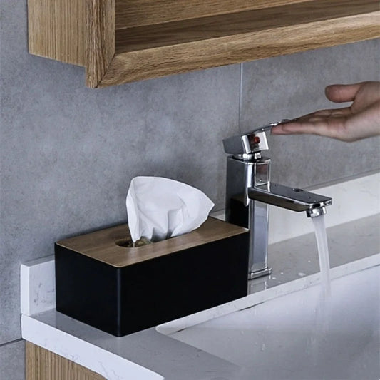 Square Bamboo Tissue Box